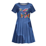 Afro Cricket Namibia Custom Kid Short Sleeve Dress Go Eagles Est 1992 - African Pride
