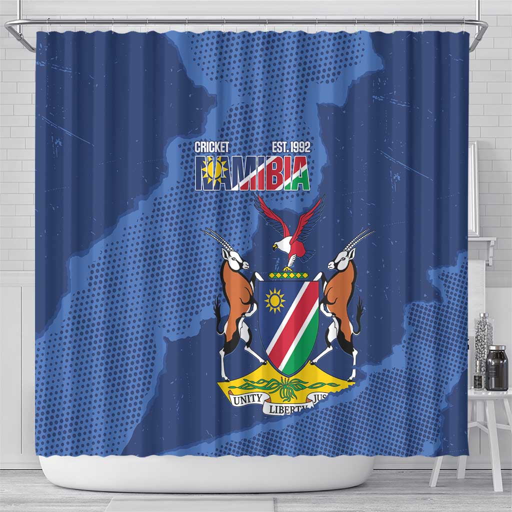 Afro Cricket Namibia Custom Shower Curtain Go Eagles Est 1992 - African Pride