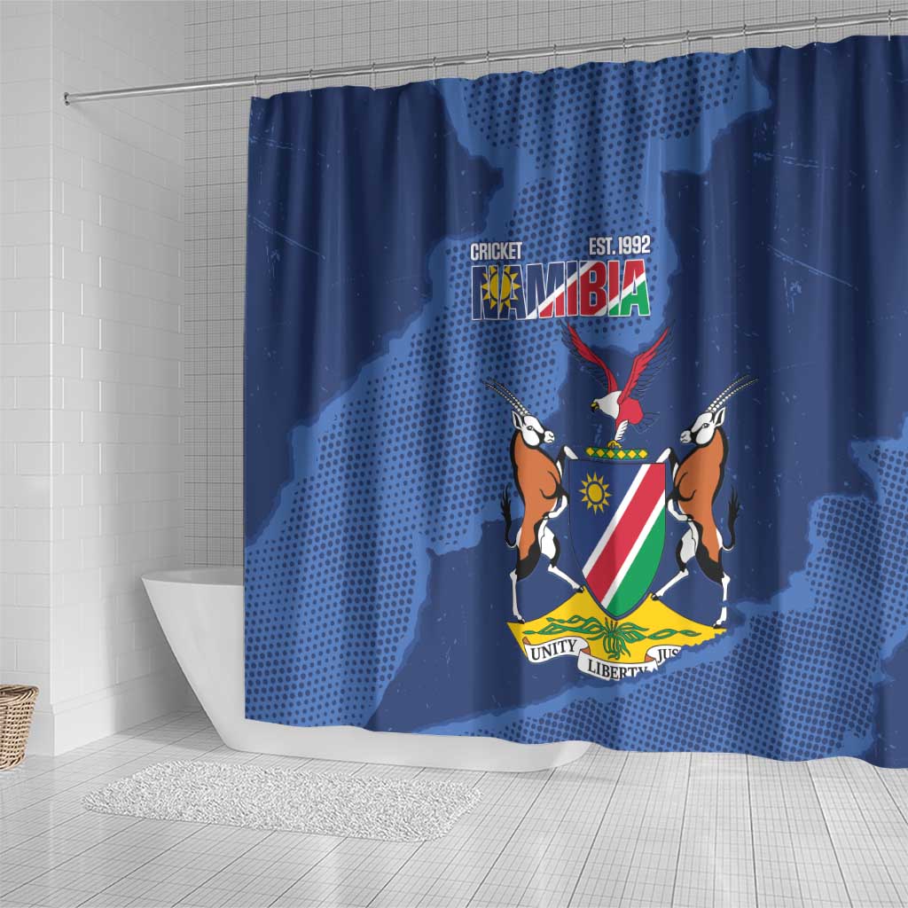 Afro Cricket Namibia Custom Shower Curtain Go Eagles Est 1992 - African Pride