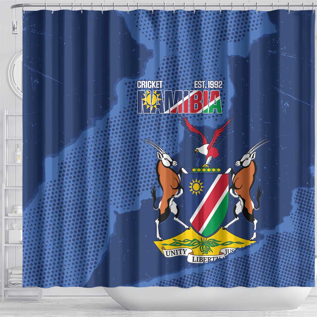 Afro Cricket Namibia Custom Shower Curtain Go Eagles Est 1992 - African Pride