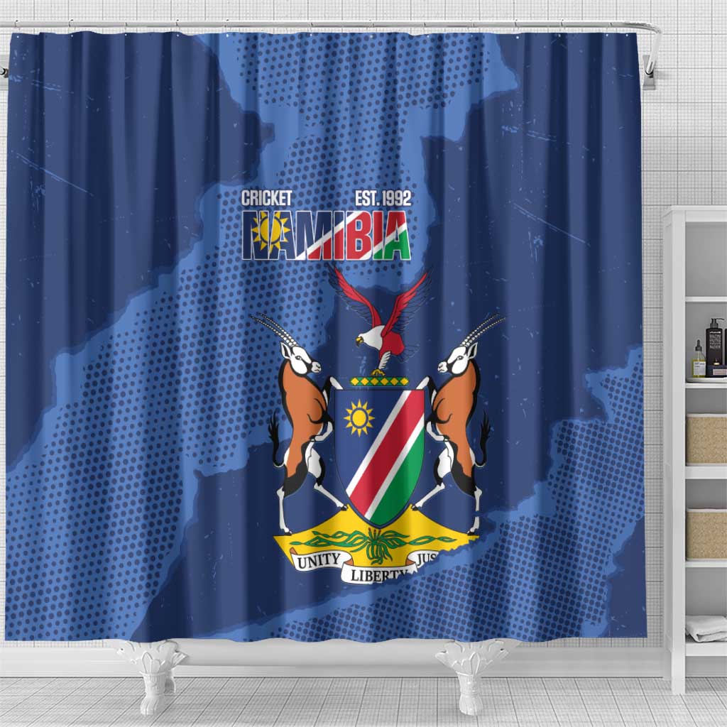 Afro Cricket Namibia Custom Shower Curtain Go Eagles Est 1992 - African Pride