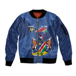 Afro Cricket Namibia Custom Sleeve Zip Bomber Jacket Go Eagles Est 1992 - African Pride