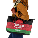 Afro Cricket Malawi Custom Leather Tote Bag Go Champions Flag Style - African Pride