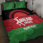 Afro Cricket Malawi Custom Quilt Bed Set Go Champions Flag Style - African Pride