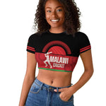 Afro Cricket Malawi Custom Raglan Cropped T shirt Go Champions Flag Style - African Pride