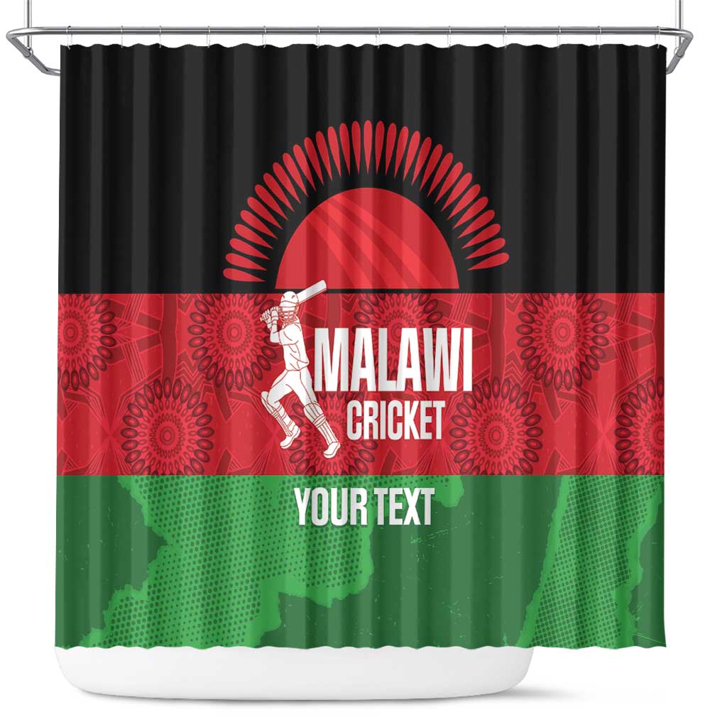 Afro Cricket Malawi Custom Shower Curtain Go Champions Flag Style - African Pride
