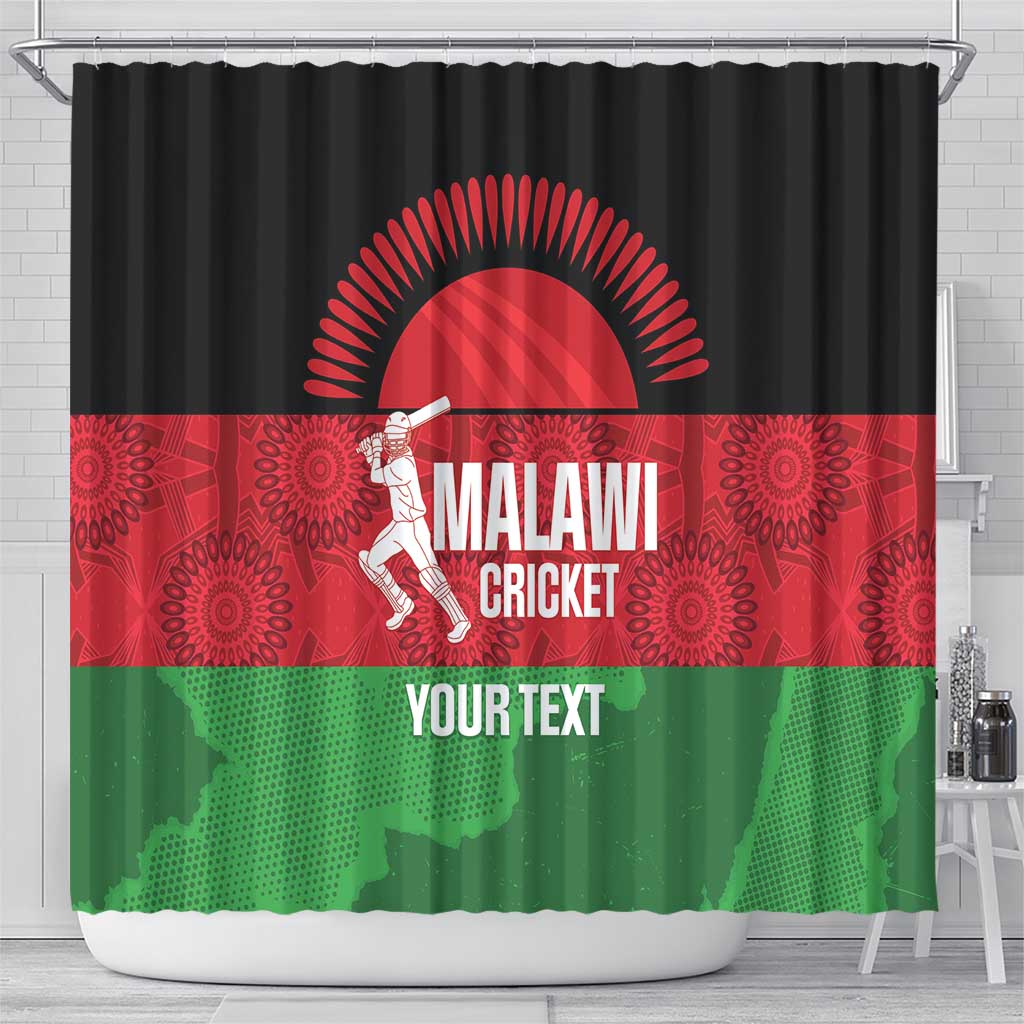 Afro Cricket Malawi Custom Shower Curtain Go Champions Flag Style - African Pride