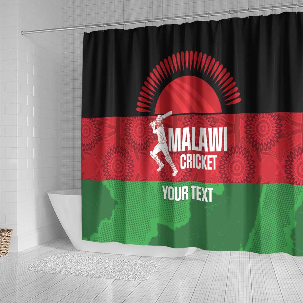 Afro Cricket Malawi Custom Shower Curtain Go Champions Flag Style - African Pride
