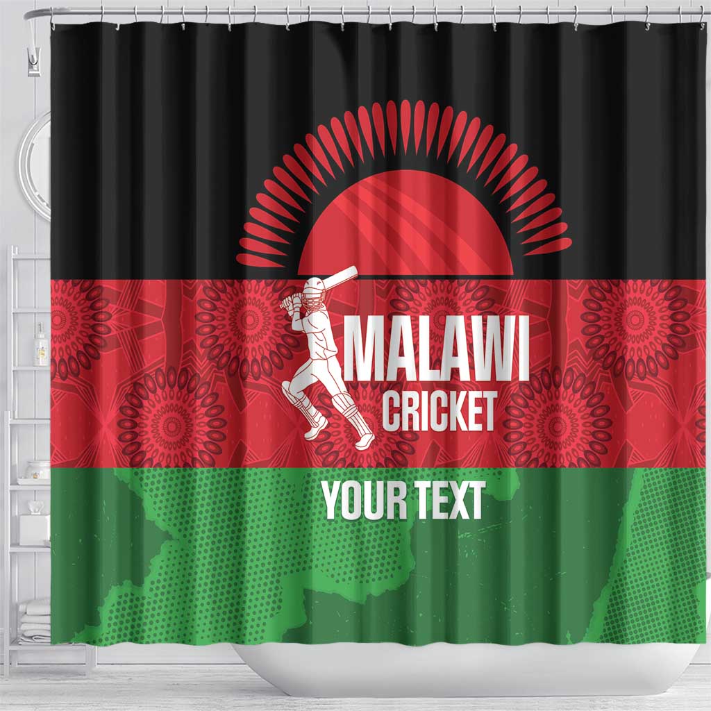 Afro Cricket Malawi Custom Shower Curtain Go Champions Flag Style - African Pride