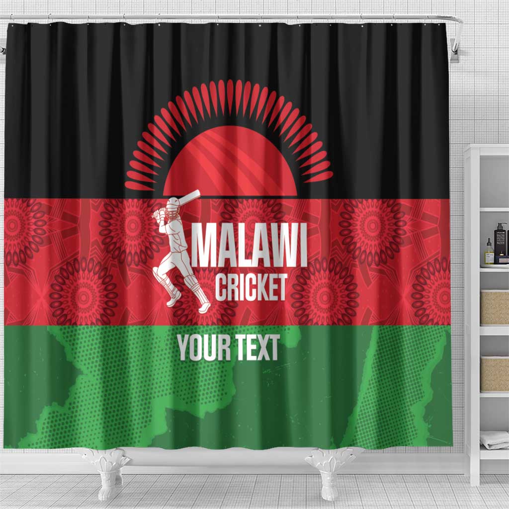 Afro Cricket Malawi Custom Shower Curtain Go Champions Flag Style - African Pride
