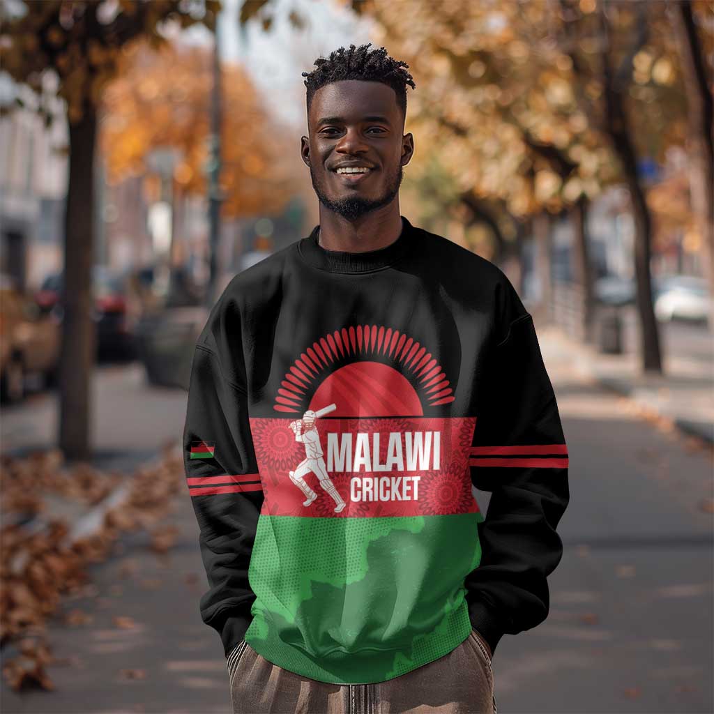 Afro Cricket Malawi Custom Sweatshirt Go Champions Flag Style - African Pride