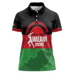 Afro Cricket Malawi Custom Women Polo Shirt Go Champions Flag Style - African Pride