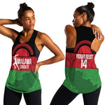 Afro Cricket Malawi Custom Women Racerback Tank Go Champions Flag Style - African Pride