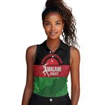 Afro Cricket Malawi Custom Women Sleeveless Polo Shirt Go Champions Flag Style - African Pride