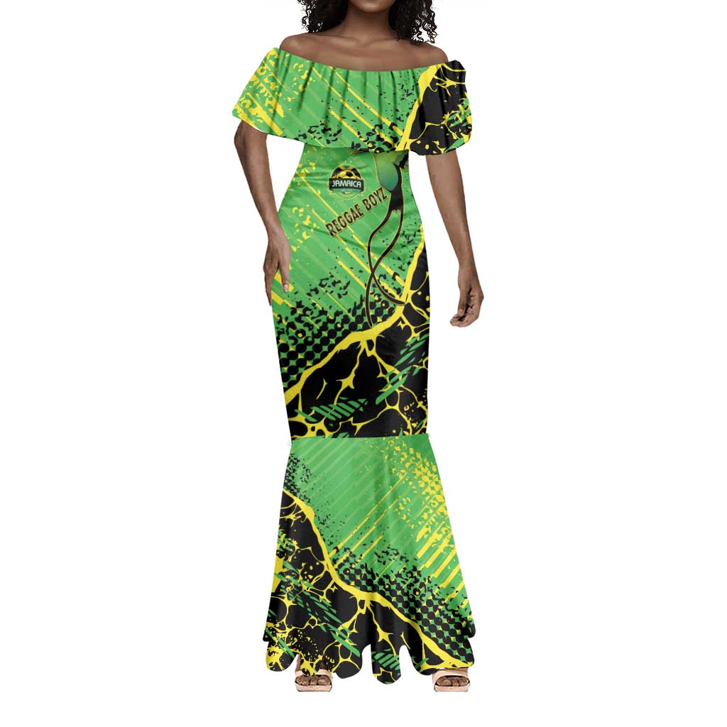 Custom Jamaica Football Mermaid Dress Come On Reggae Boyz Red-billed streamertail - African Pride