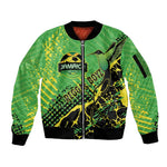 Custom Jamaica Football Sleeve Zip Bomber Jacket Come On Reggae Boyz Red-billed streamertail - African Pride