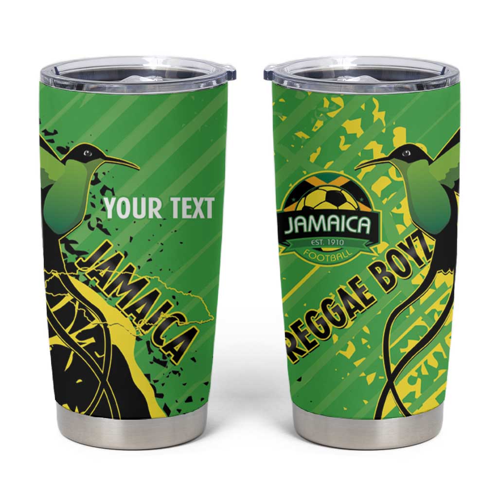 Custom Jamaica Football Tumbler Cup Come On Reggae Boyz Red-billed streamertail - African Pride