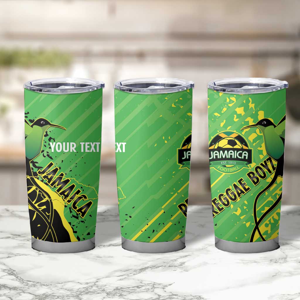 Custom Jamaica Football Tumbler Cup Come On Reggae Boyz Red-billed streamertail - African Pride
