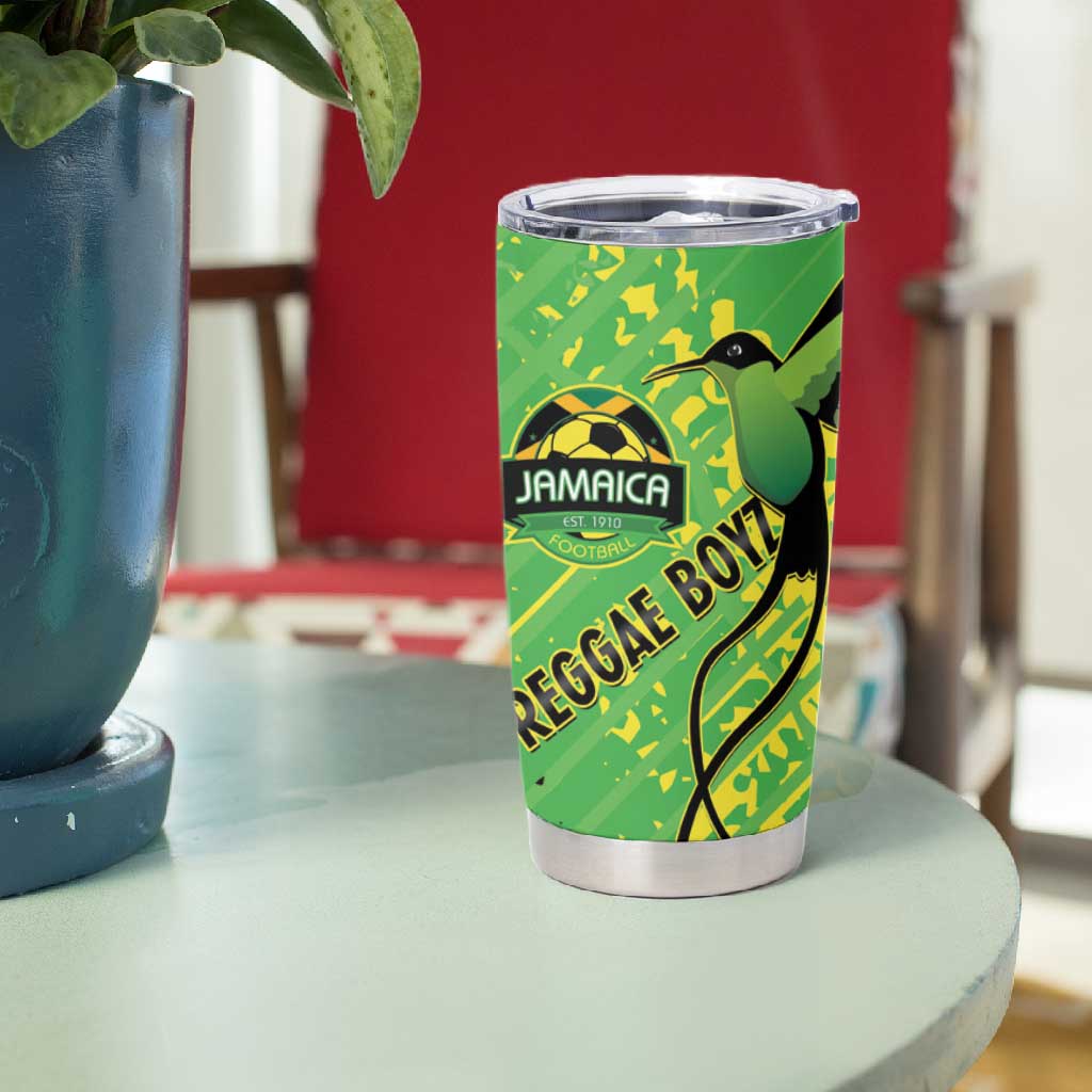 Custom Jamaica Football Tumbler Cup Come On Reggae Boyz Red-billed streamertail - African Pride