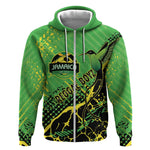 Custom Jamaica Football Zip Hoodie Come On Reggae Boyz Red-billed streamertail - African Pride