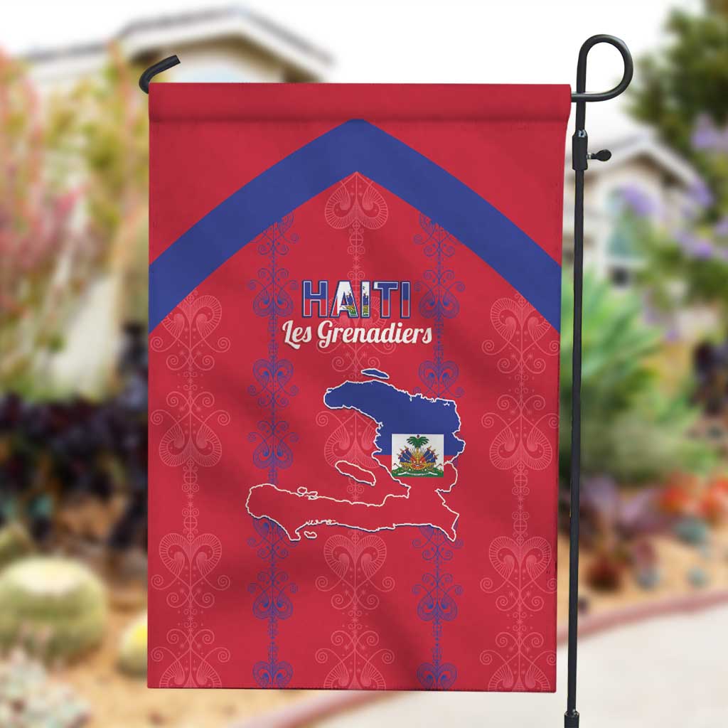 Haiti Football Garden Flag Les Grenadiers Veve Vodou Red - African Pride