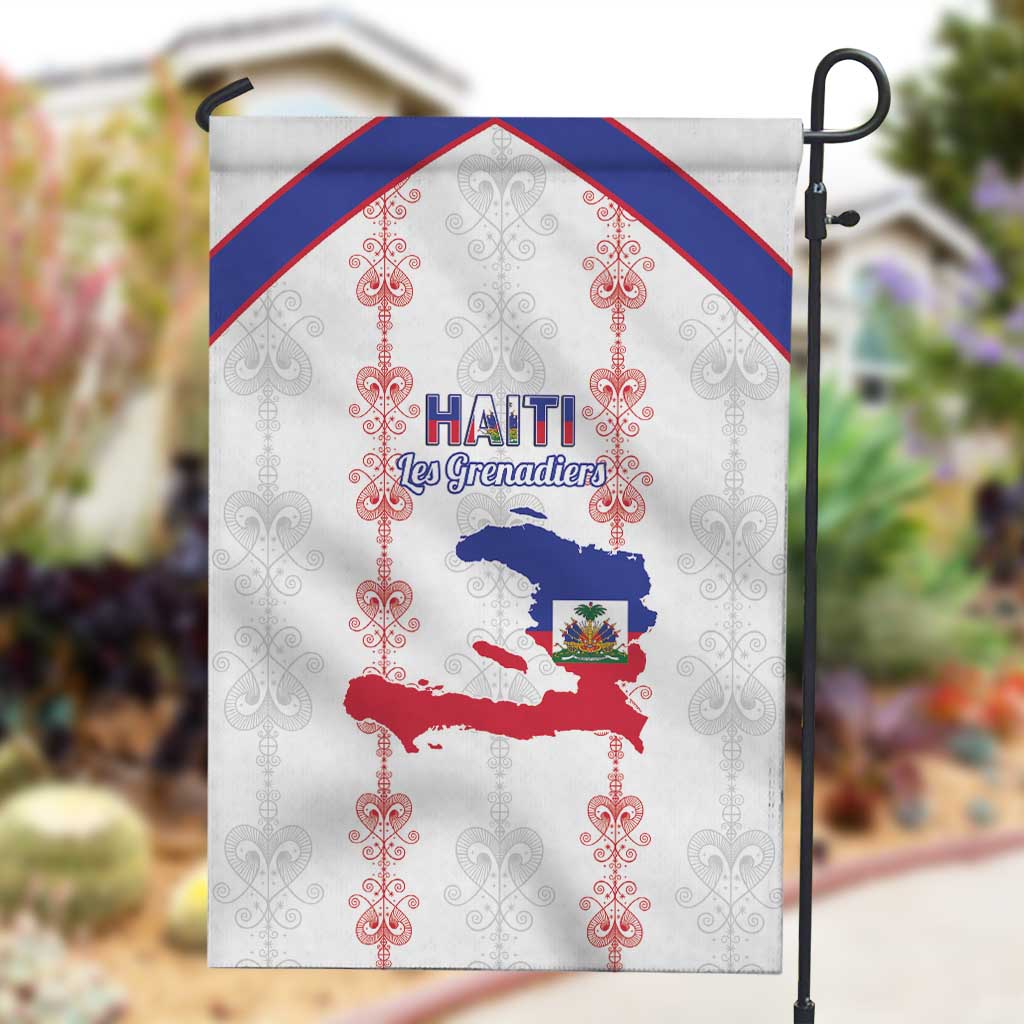 Haiti Football Garden Flag Les Grenadiers Veve Vodou White - African Pride