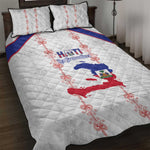 Haiti Football Quilt Bed Set Les Grenadiers Veve Vodou White - African Pride