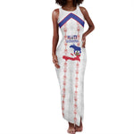Custom Haiti Football Tank Maxi Dress Les Grenadiers Veve Vodou White - African Pride