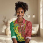 Enkutatash Ethiopia Women Casual Shirt Melkam Addis Amet Adey Abeba Flower LT14