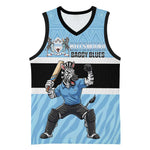 Afro Cricket Botswana Custom Basketball Jersey Go Baggy Blues Zebra Mascot - African Pride