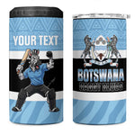 Afro Cricket Botswana Custom 4 in 1 Can Cooler Tumbler Go Baggy Blues Zebra Mascot - African Pride