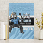 Afro Cricket Botswana Custom Canvas Wall Art Go Baggy Blues Zebra Mascot - African Pride