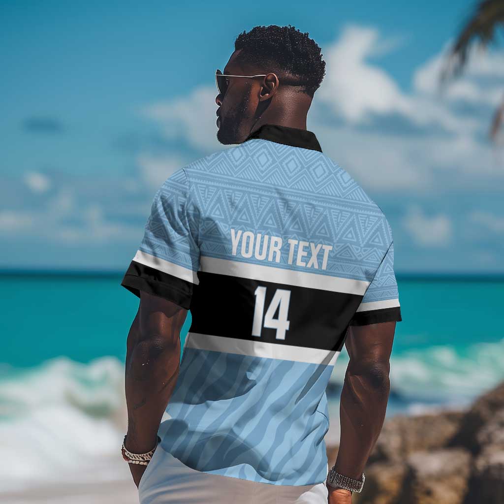 Afro Cricket Botswana Custom Hawaiian Shirt Go Baggy Blues Zebra Mascot - African Pride