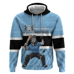 Afro Cricket Botswana Custom Hoodie Go Baggy Blues Zebra Mascot - African Pride