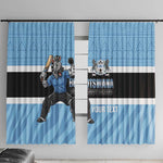 Afro Cricket Botswana Custom Window Curtain Go Baggy Blues Zebra Mascot - African Pride