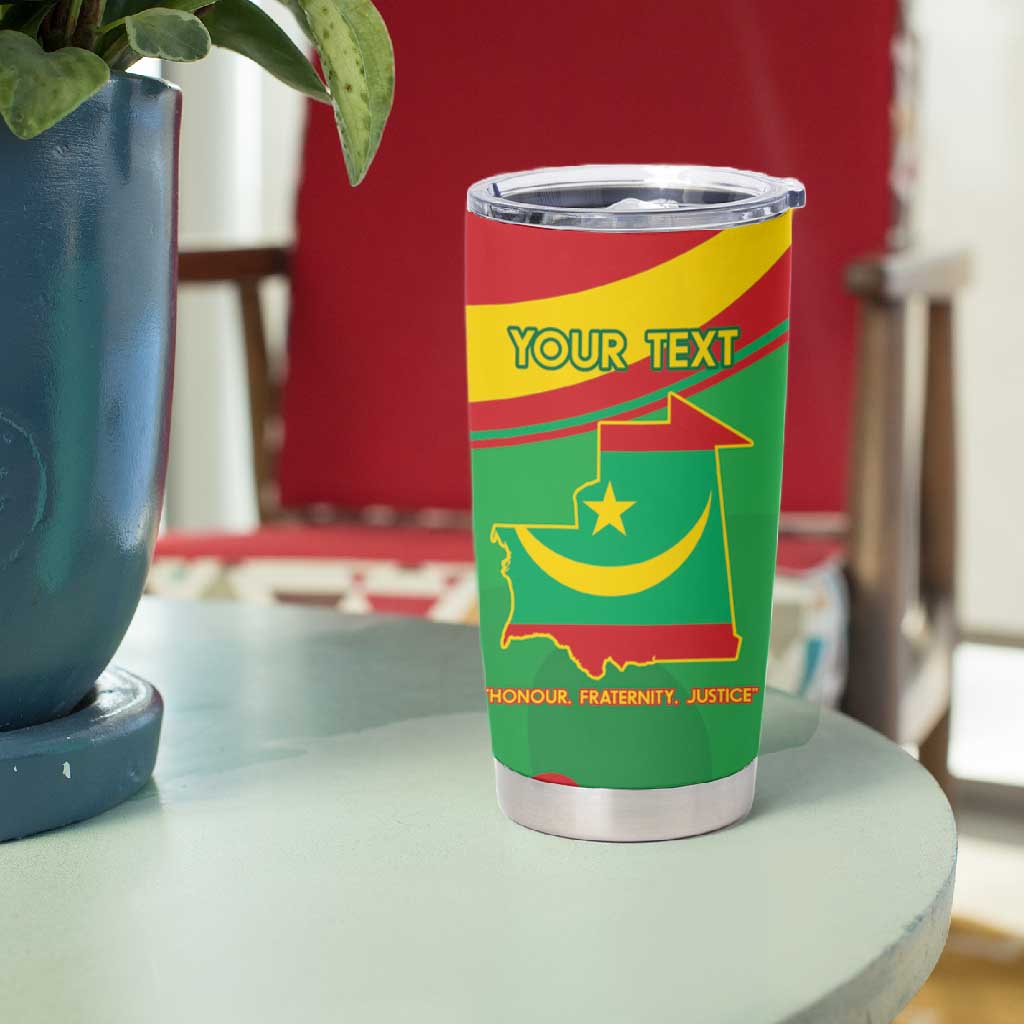 Personalized Mauritania Tumbler Cup Map Flag - Independence Day 1960