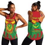 Personalized Mauritania Women Racerback Tank Map Flag - Independence Day 1960