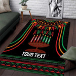 Personalized Afro-American Kwanzaa Area Rug Kinara Candles African Pattern