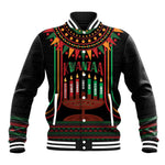 Personalized Afro-American Kwanzaa Baseball Jacket Kinara Candles African Pattern