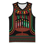 Personalized Afro-American Kwanzaa Basketball Jersey Kinara Candles African Pattern - African Pride