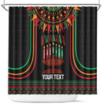 Personalized Afro-American Kwanzaa Shower Curtain Kinara Candles African Pattern