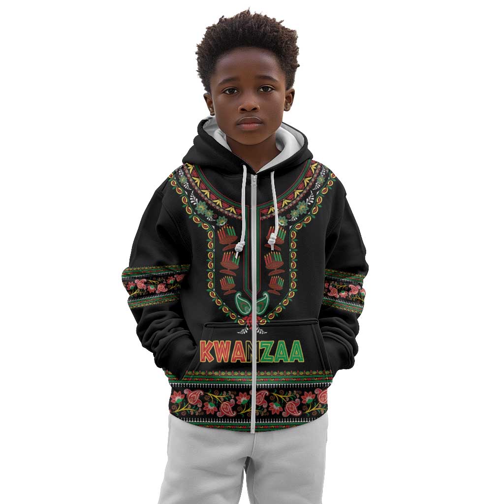 Personalized Afro-American Kwanzaa Kid Hoodie Dashiki Mix Paisley Pattern
