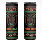 Personalized Afro-American Kwanzaa Skinny Tumbler Dashiki Mix Paisley Pattern