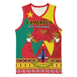 Personalised Cameroon National Day Basketball Jersey Cameroun Coat Of Arms With Atoghu Pattern - African Pride