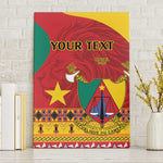 Personalised Cameroon National Day Canvas Wall Art Cameroun Coat Of Arms With Atoghu Pattern