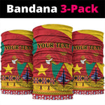 Cameroon National Day Neck Gaiter Cameroun Coat Of Arms With Atoghu Pattern - African Pride