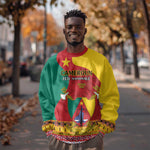 Personalised Cameroon National Day Sweatshirt Cameroun Coat Of Arms With Atoghu Pattern