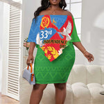 Eritrea Independence Day Off Shoulder Short Dress Eritrean Olive Branches 33rd Anniversary LT14