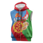 Eritrea Independence Day Sleeveless Zip Hoodie Eritrean Olive Branches 33rd Anniversary - African Pride
