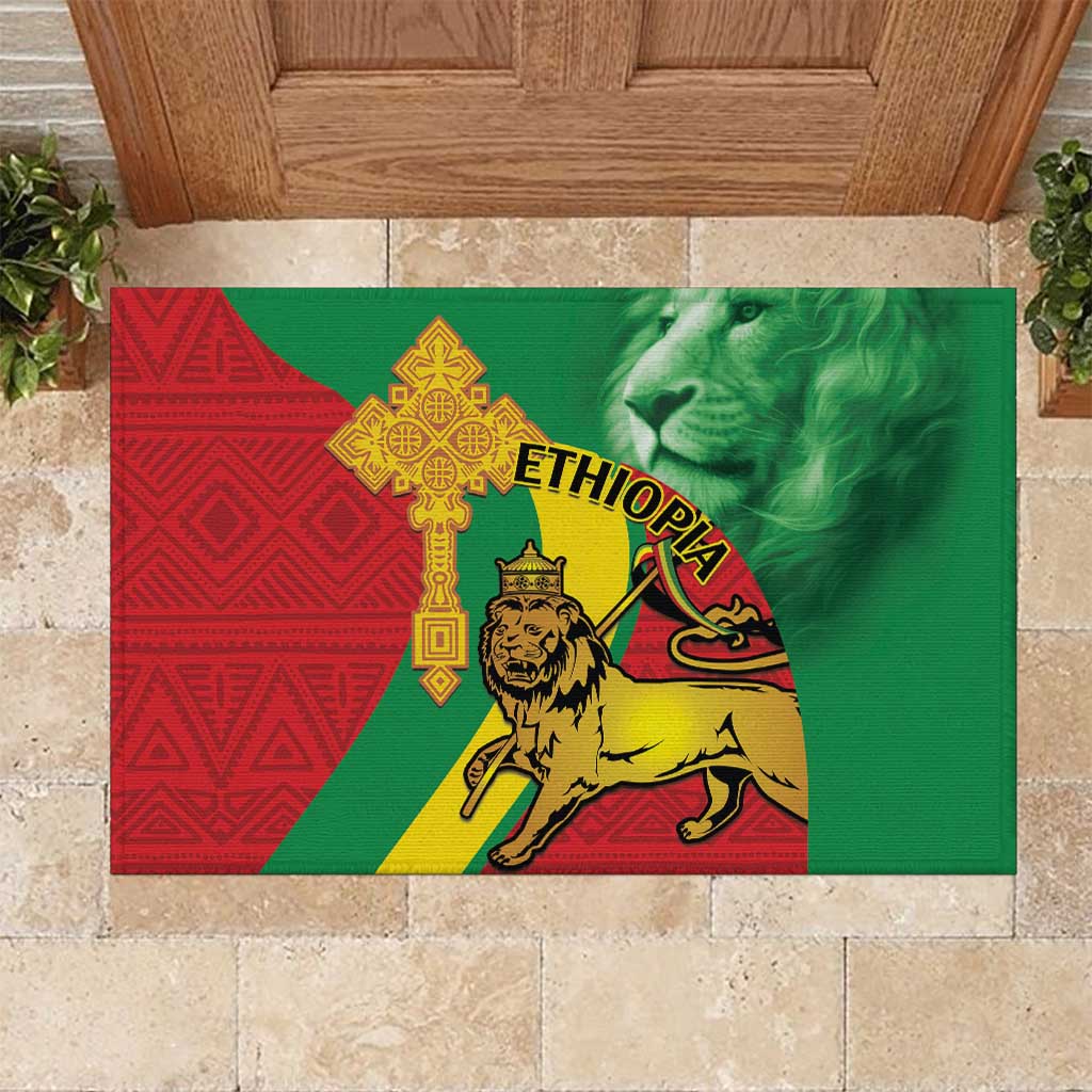Lion Black King Rubber Doormat African Heritage DT02 main image 1